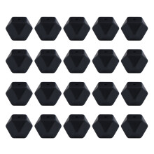 20Pcs Polyhedron Faceted Resin Bead for Handmade Craft-Black
