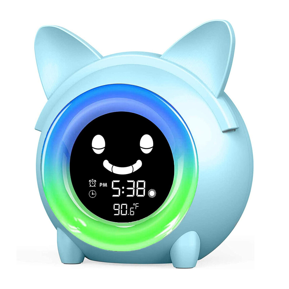 Macaron Bedside Clock, Kids Alarm Clock with Intelligent Child Lock, Adjustable Brightness, and 12/24 Hour Format