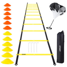 Kit pronto da portare con sé: scaletta per agilità e paracadute da corsa. Allenati ovunque e in qualsiasi momento per massimizzare le prestazioni