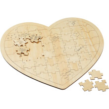 Prispôsobiteľné drevené puzzle v tvare srdca od Weddingstar, alternatívna svadobná kniha hostí pre zásnubnú oslavu a výročie, drevené