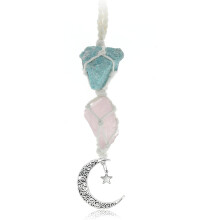 Himalayazout helende kristallen, chakrastenen voor positieve energie en goede vibes, huisdecoratie, accessoires voor de achteruitkijkspiegel van de