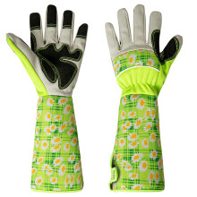 Rozen snoeihandschoenen voor dames, lange tuinhandschoenen met leren handpalm voor bescherming van de onderarm, stevige tuinhandschoenen voor