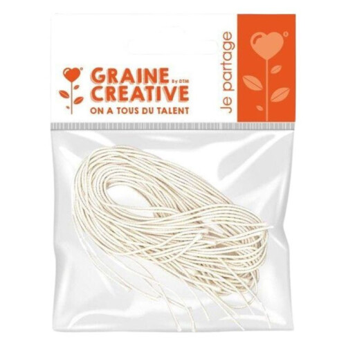 Élastiques pour masques - GRAINE CREATIVE - 60 cm - Blanc - Mixte - 60 élastiques