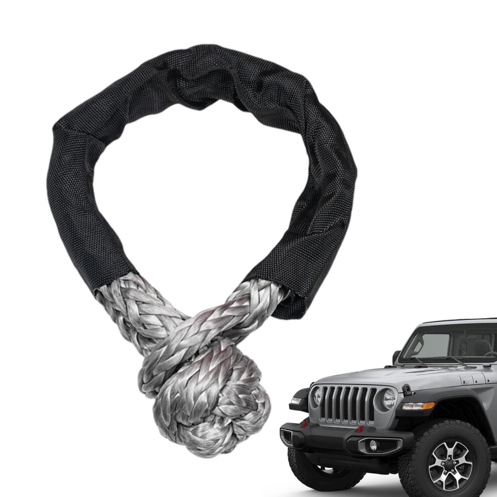 Soft Shackle Rope Durable Synthetic Recovery Rope For Heavy Duty Offroad Towing Grey 9067246094874