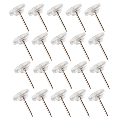 50Pcs Clear Whiteboard Tacks Push Pins For Bulletin Maps