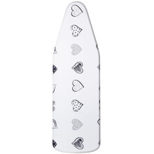 Ironing Board Cover 140x50cm Thick Padding, Drawstring Tightening, Adjustable Fastener, ScorchResistant Heart Print