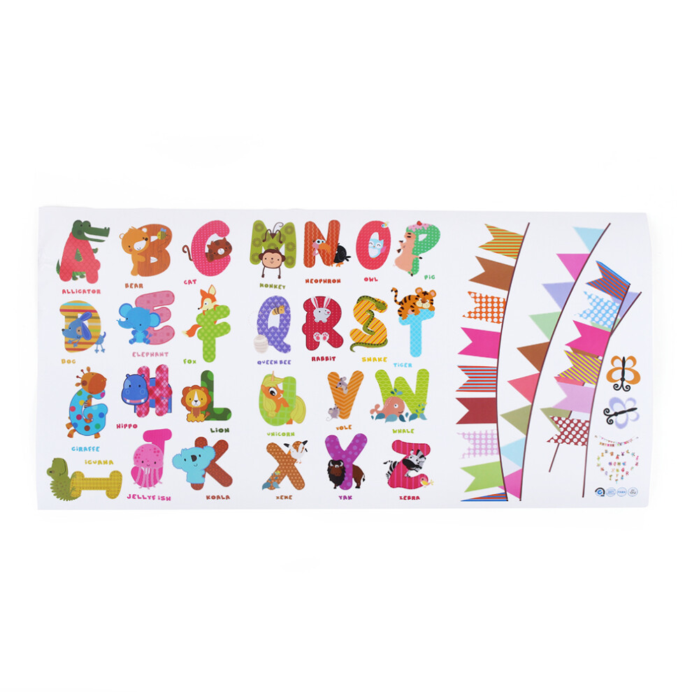 Colorful Alphabet Wall Decor, Educational Wall Stickers for Kids, Easy Peel and Stick, Chic Design Variety