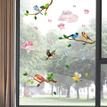 Colorful Glass Decor, Reusable Static Cling High-Quality Vinyl For Home Office, 2 Sheets 10Cm X 69Cm Double-sided Printed Window Stickers, No Adhesive