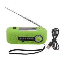 Multi-Charging Methods Emergency Radio, Portable Survival Radio with Power Bank, Emergency Crank Weather Radio for Indoor Outdoor Camping (Green)