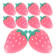 10 Sztuk Kawaii Czapki Na Ołówek Truskawkowe Z Silikonu