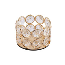 Candle Holder Gold Crystal for Romantic Dinner Decor Table Centerpiece