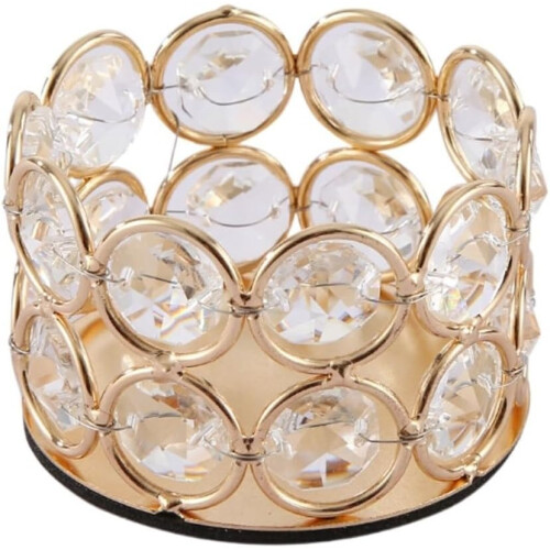 Candle Holder Gold Crystal for Romantic Dinner Decor Table Centerpiece 1
