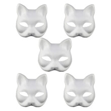 Máscara de zorro para cosplay para eventos de festivales, máscara sin pintar para manualidades de cosplay, máscara pintada a mano DIY, máscara