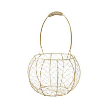 Versatile Storage Solutions For Wedding Home Decoration, Gold Iron Basket With Durable Metal Construction, Decorative Wire Baskets For Diy Craftable D