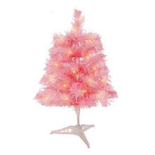 Pink Christmas Tree with Metal Stand, Artificial Christmas Tree Cherry Blossom Pink Holiday Display, Easy to Assemble Full-bodied Tree with Lush Branc