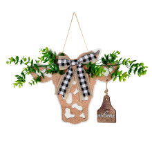 Welkom deurhanger met houten koeienkop, betrouwbaar in gebruik met een prachtig en rustiek ontwerp, een charmante decoratie voor de veranda die elke