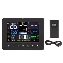 Draadloos weerstation voor thuis, binnen- en buitenthermometer met zeer nauwkeurige metingen, digitale weersvoorspelling, atoomklok,
