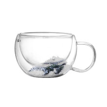 Tasse à boire en verre à fleurs séchées, tasse à café-200ml