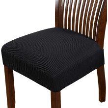 Dining Room Enhancers: Fashion Rhombic Design Chair Seat Covers, Jacquard Stretch Fabric for Kitchen Chairs (2 Pieces Set)