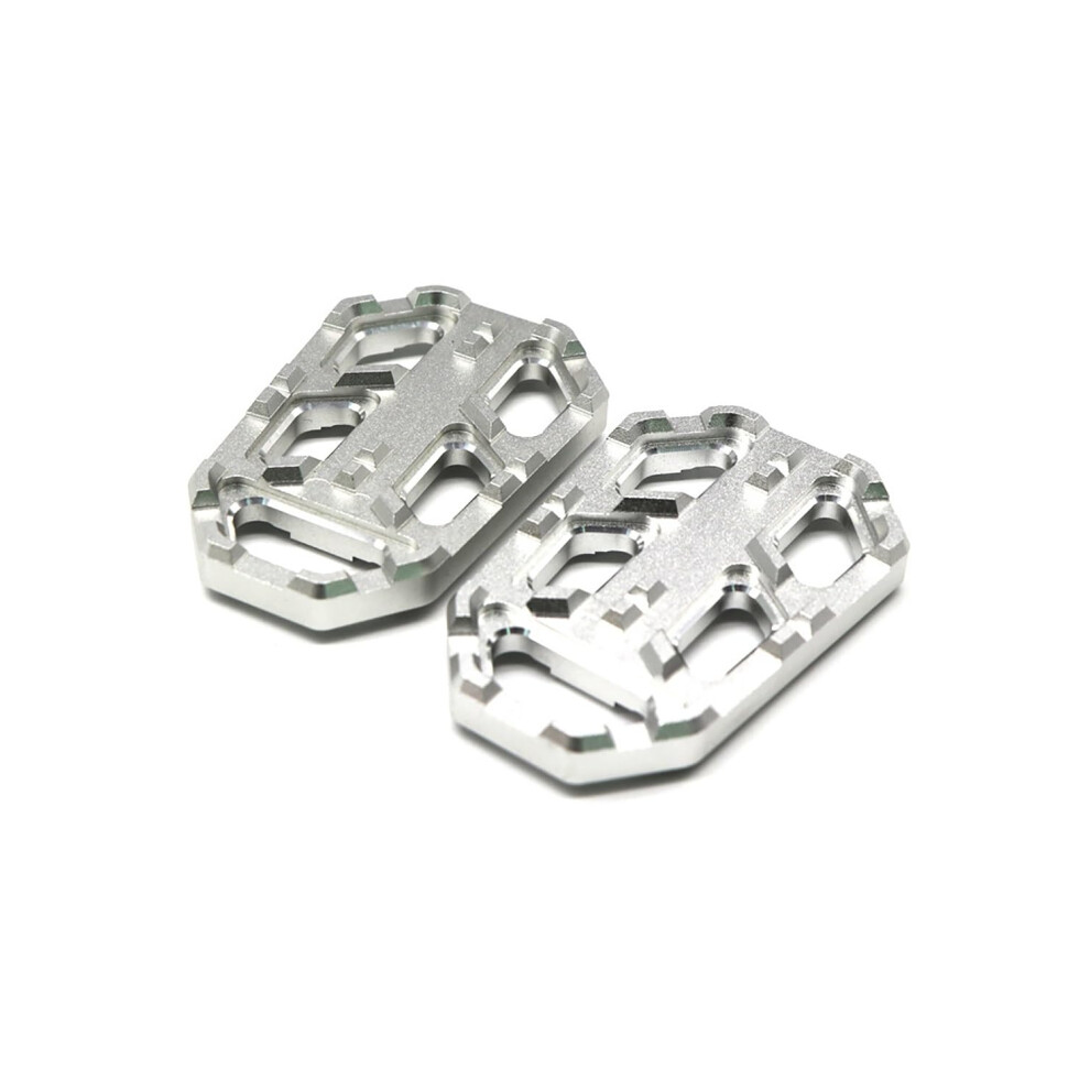Motorcycle Pedal, Enlarged Wide Footrest, Antislip Nail Surface, Silver 9067246096045