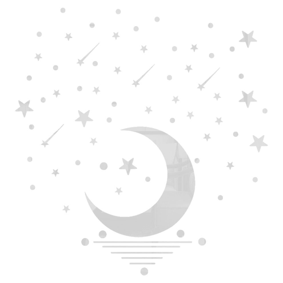 Dreamy 3D Moon & Stars Acrylic Decor, Peel & Stick Self-adhesive Art Decal For Effortless Room Makeovers, Protective Film Ensures Durability