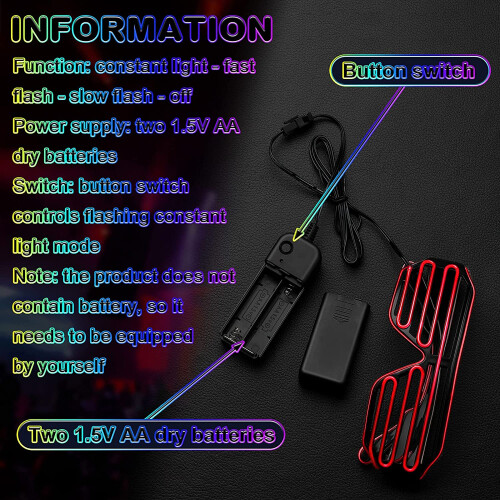 Γυαλιά Rave EL Wire Neon με φωνητική ενεργοποίηση και λειτουργία αναβοσβήματος για 2