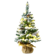 Pre-Lit LED Christmas Tree, Tabletop Christmas Tree for Small Spaces, 45 cm Tall, Green (1PCS)