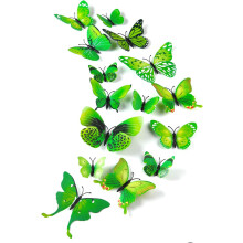 Autocollants papillons 3D, décorations de fête pour chambres, réfrigérateurs, fenêtres, barres de lit, en PVC amélioré, durable, imperméable,