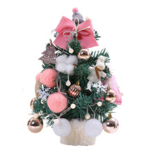 Portable Artificial Christmas Decoration, Mini Pink Christmas Tree With LED Lit Small Christmas Tree For Desk Decoration And Countertop Decoration