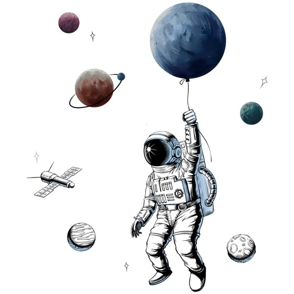 Classroom Decoration Wall Decal, Removable Sticker For Playroom Eco-Friendly Vinyl Outer Space, Boys Girls Room Peel And Stick Nursery Decor (125 X 84