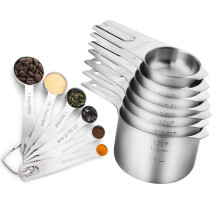 Praktisches Edelstahl-Messlöffel-Set, Küchen-Backwerkzeug mit-B