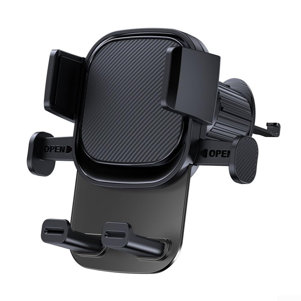 Car Phone Holder Mount For Vent Clip Abs Bracket, Safe Hands Driving, Compatible With Most Smartphones, Silver/Black 9067246096588