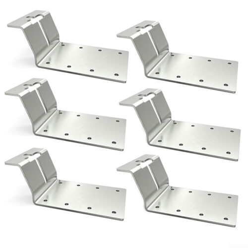 TPost Bracket 6Pack 3Inch Vertical, Metal Silver Fence Hardware Compatible with Standard TPosts, Versatile Use