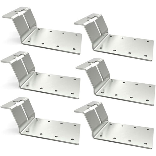 TPost Bracket 6Pack 3Inch Vertical, Metal Silver Fence Hardware Compatible with Standard TPosts, Versatile Use 1