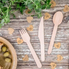 Wooden Spoon 16 Cm, 100 Pack, Biodegradable & Compostable, Plastic Disposable Cutlery Set For Weddings & Events