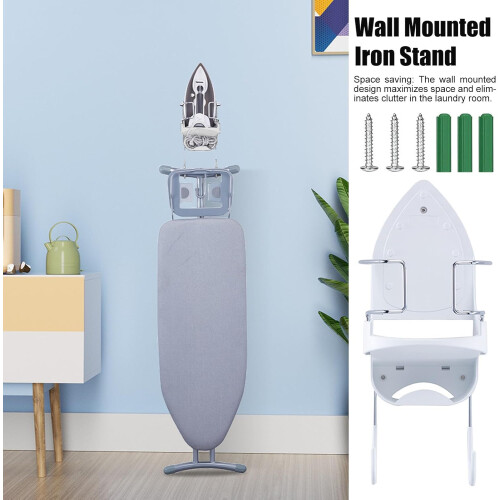 Wall Organizer Rack Heatproof Keeper Foldable Mounting Bracket Compact Storage Frame White Finish Laundry Room Accessory 2