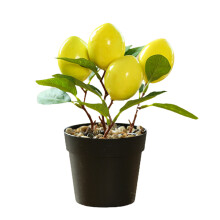Tijdloze Citrus Serenade, 21 cm hoge kunstmatige sinaasappelbomen, weelderig groen met levendige nepvruchten, een altijdgroene toevoeging aan uw