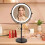 Height Adjustable Makeup Mirror with Touch Switch Control, 10X Magnifying Mirror Featuring Even LED Lighting, Double Sided LED Lighted Makeup Mirror w 8