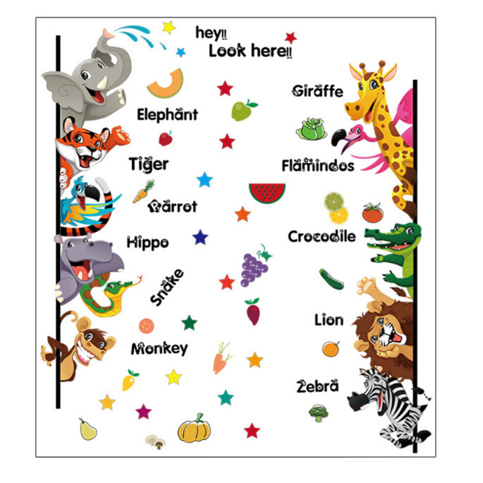 Peel and Stick Removable Fantasy Jungle Theme Stickers, High Quality Vinyl Kids Nursery Bedroom Decor, Eco-Friendly Non-Toxic PVC, Educational Wall De