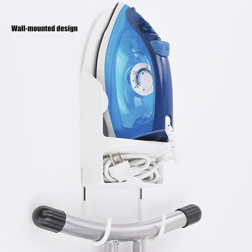 SpaceSaving Iron & Accessories Wall Shelf White Finish WallMounted With Hooks 2
