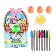 Kit de decoração de ovos de Páscoa inspirado no jogo "Coloque o Rabo no Coelho", incluindo uma máquina giratória para ovos e adesivos de