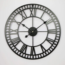 Classic Waterproof Outdoor Clock Garden Clocks, Retro Roman Numeral Outdoor Clock, Battery Operated, 40cm Silver