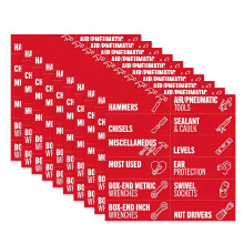 80 Easy To Read Magnetic Labels For Clear Tool-Red