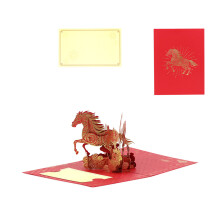 Elegant New Year Greeting Card with Gold Foils Handmade Spring