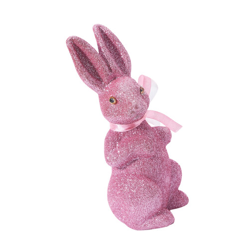User Friendly Foam Easters Rabbit Ornament Glittering-Pink
