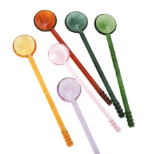 6pcs Glass Spoons with Easy Cleaning Feature Hot Drink Stirrer