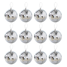 Eco-Friendly Shatterproof Mirror Disco Ball, Reflective Silver Tiles For Disco Party Accessories With Party Light Effects And Hanging Ball Decor (2Cm)