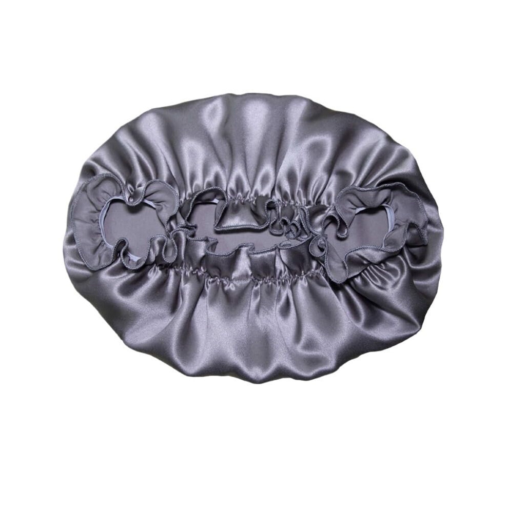 Gray Silk Sleep Cap 100% Real Silk Nightcap Hair Wrap Beanie For Women 19 Momme Satin Shower Cap