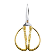 Eleganti forbici con manico a forma di drago color oro, in acciaio inossidabile resistente all'usura, con rivetto regolabile, ideali per siepi