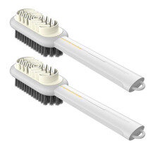 2PCS Ergonomic Shoe Brush with Extended Handle to-White gold